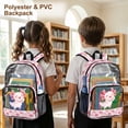 thumbnail image 3 of Xoenoiee Axolotl Cherry Blossom Print 17 Inch Backpack for Kids Girls 17 Inch Clear Backpacks Transparent Large Schoolbag PVC See Through Bookbag Rucksack Satchel for Kindergarten Primary Student, 3 of 7