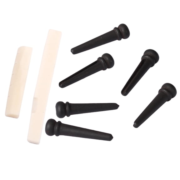 Set of Guitar Bone Saddle Sut with Ebony Bridge Pins for Guitar Musical