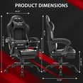 thumbnail image 3 of JONPONY Big and Tall 400LBS Gaming Chair, Ergonomic Design, Gamer Chair PU Leather with Footrest and Lumbar Support, High Back Office Chair Support 8 Hours Long Sitting, Computer Chair,Black, 3 of 12