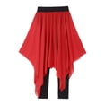thumbnail image 4 of Zaldita Women's Sheer Chiffon Ballet Dance Skirt Yoga Gymnastics Flowy Tulle Legging Skirt Pantskirt Red M, 4 of 7