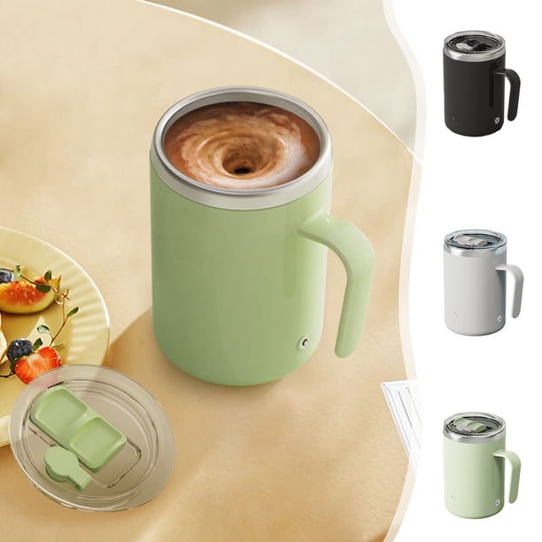 Xihbxyly Taza de Café con Mezclador Automático, Vaso Mezclador Giratorio con Alimentación Por Usb, Taza de Viaje de Acero Inoxidable con Mezclador Automático, Fácil de Limpiar, para Uso En Oficina y