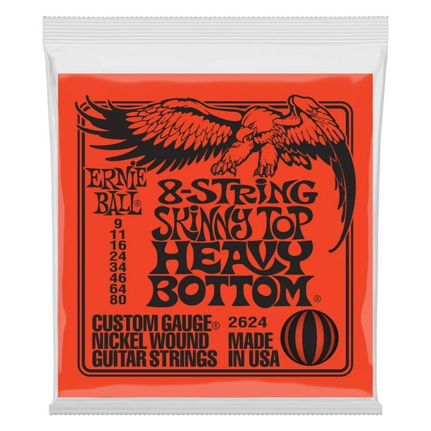 Cuerdas para guitarra eléctrica Ernie Ball, 8 cuerdas, calibre 9-80