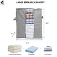 thumbnail image 2 of PULLIMORE Large Capacity Clothes Storage Bag Foldable Zipper Organizer with Reinforced Handle and Clear Window for Storing Comforters Blankets Bedding (Gray), 2 of 8