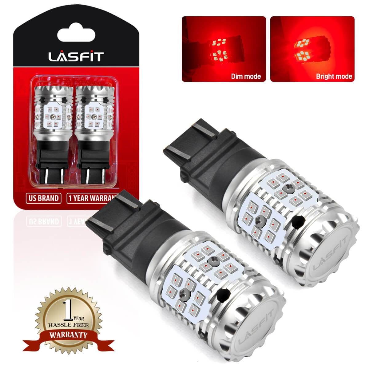 2 bulbs 3157 Red Error Free LED light bulb for Stop/Brake light