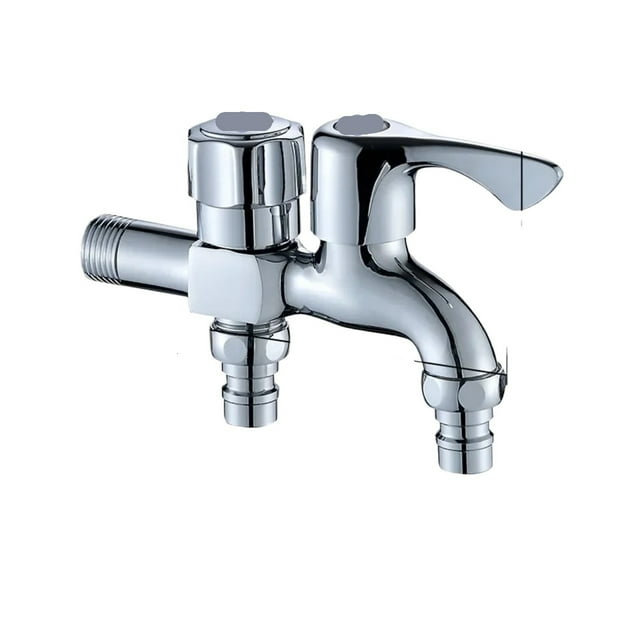 Bathroom Sink Mixer 4-point Interface Double Head Brass Water Valve Kitchen Mixer Tap