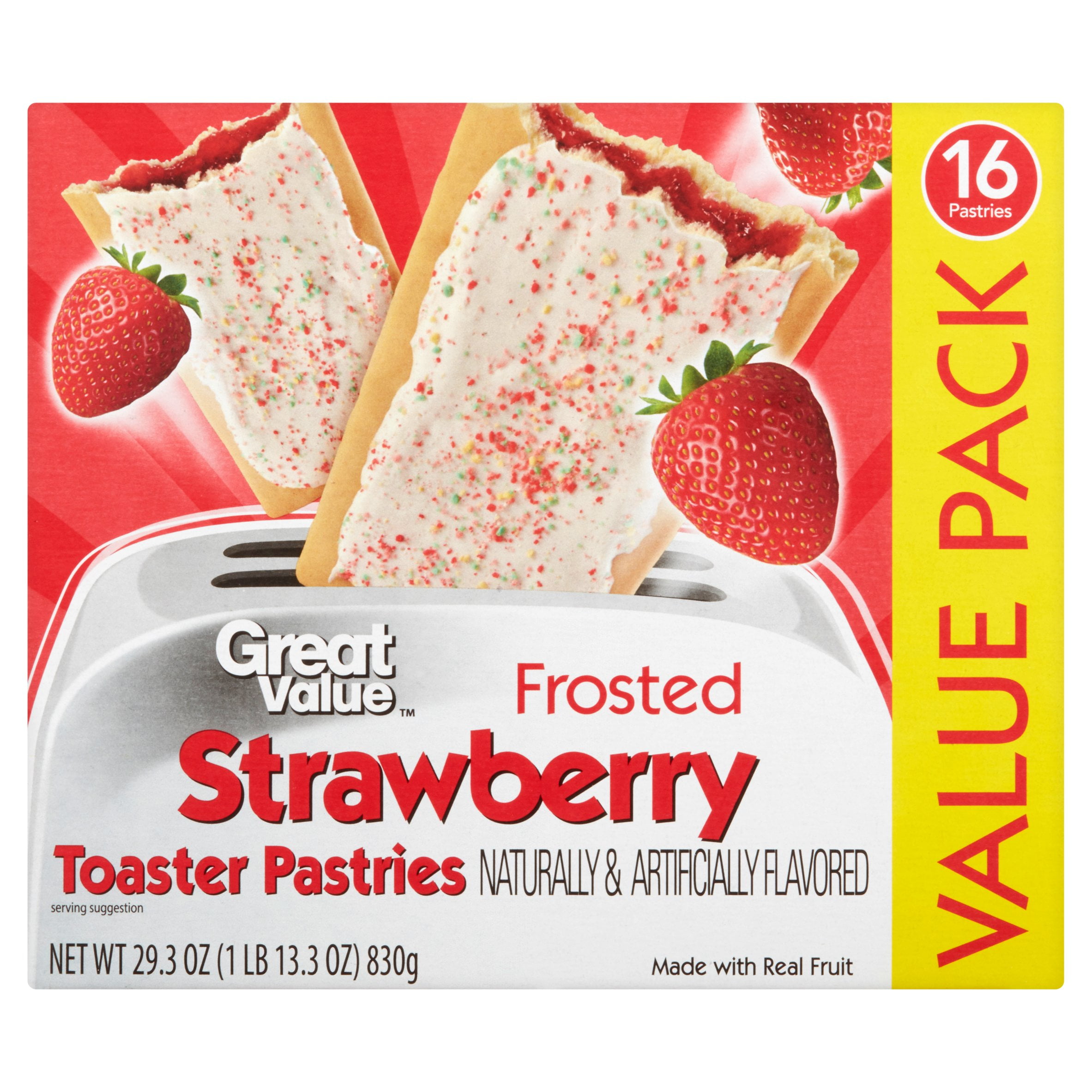 Great Value Frosted Strawberry Toaster Pastries, 16 ct by Wal-Mart Stores, Inc.
