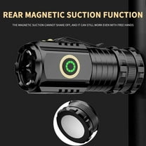 Staron under $5! LED Flashlight Portable, 2000 Lumens Super Bright Three-Eye Lamp with USB C Rechargeable, Long Range Flashlight for Outdoor Camping Hiking, Magnetic Tail Cap Hands Free Light