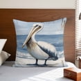 thumbnail image 4 of Pillow Covers 16x16 Inch, Coastal Pelican Linen Pillowcase with Invisible Zipper, Modernism Art Oil Painting Birds Decorative Throw Pillow Covers Cushion Case for Couch Sofa Bed Living Room, 4 of 9
