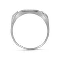 thumbnail image 2 of Solid 10k White Gold Men's Round Diamond Rectangle Cluster Engagement Wedding Anniversary Ring Band 1/2 Ct. - Size 12, 2 of 3
