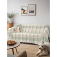 thumbnail image 6 of Farmhouse Grid, Couch Cover for Dogs, Country Minimalistic Geometric Plaid Lattice Washable Sofa Covers Slipcover for Pets Dogs Futon Cover, Couch Recliner Covers, Oversized Chair Slipcover 71"x91", 6 of 9