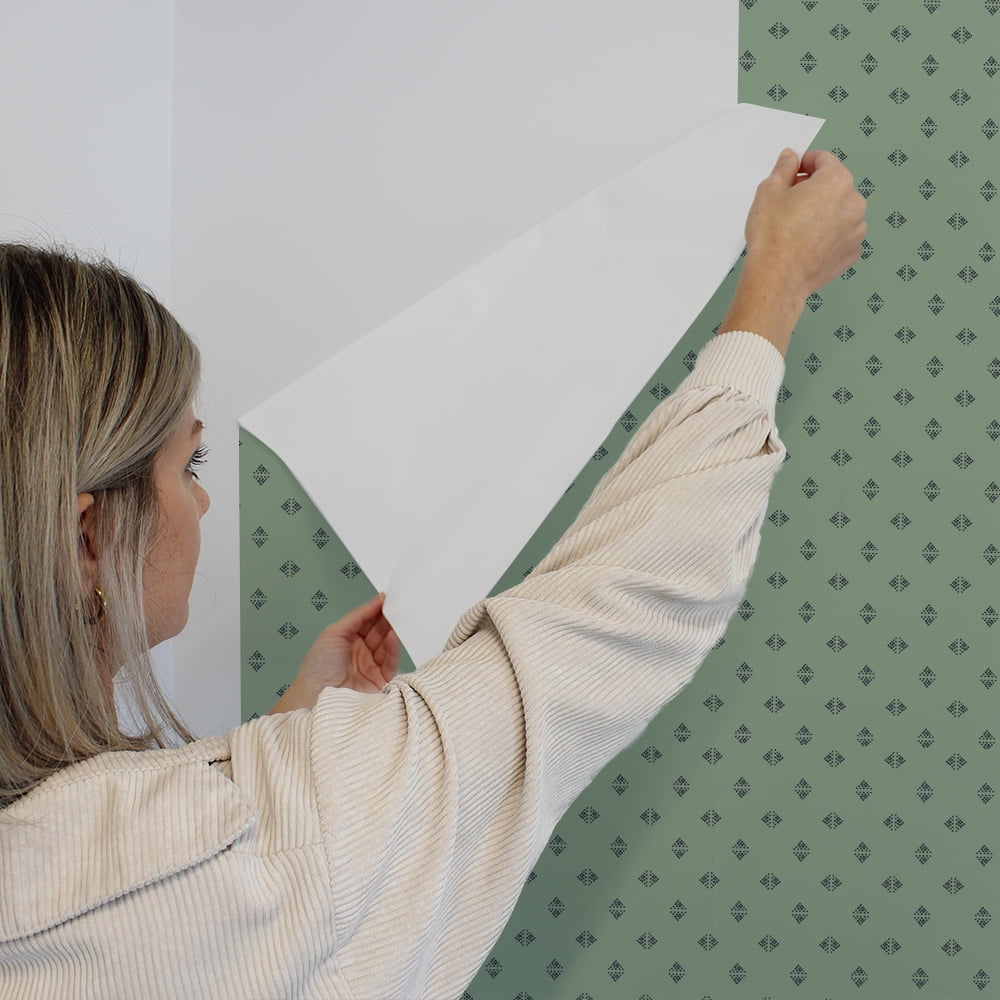 Tempaper Gem Geo Green Peel and Stick Wallpaper, 20.5" x 16.5'