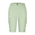 thumbnail image 4 of 2025 Clearance Quick Dry Cargo Capris for Women Lightweight Hiking Pants Summer Casual Drawstring Travel Pant Plus Size Dressy Work Pants Joggers Outdoor Petite Ladies Khaki Capris with Pockets, 4 of 5