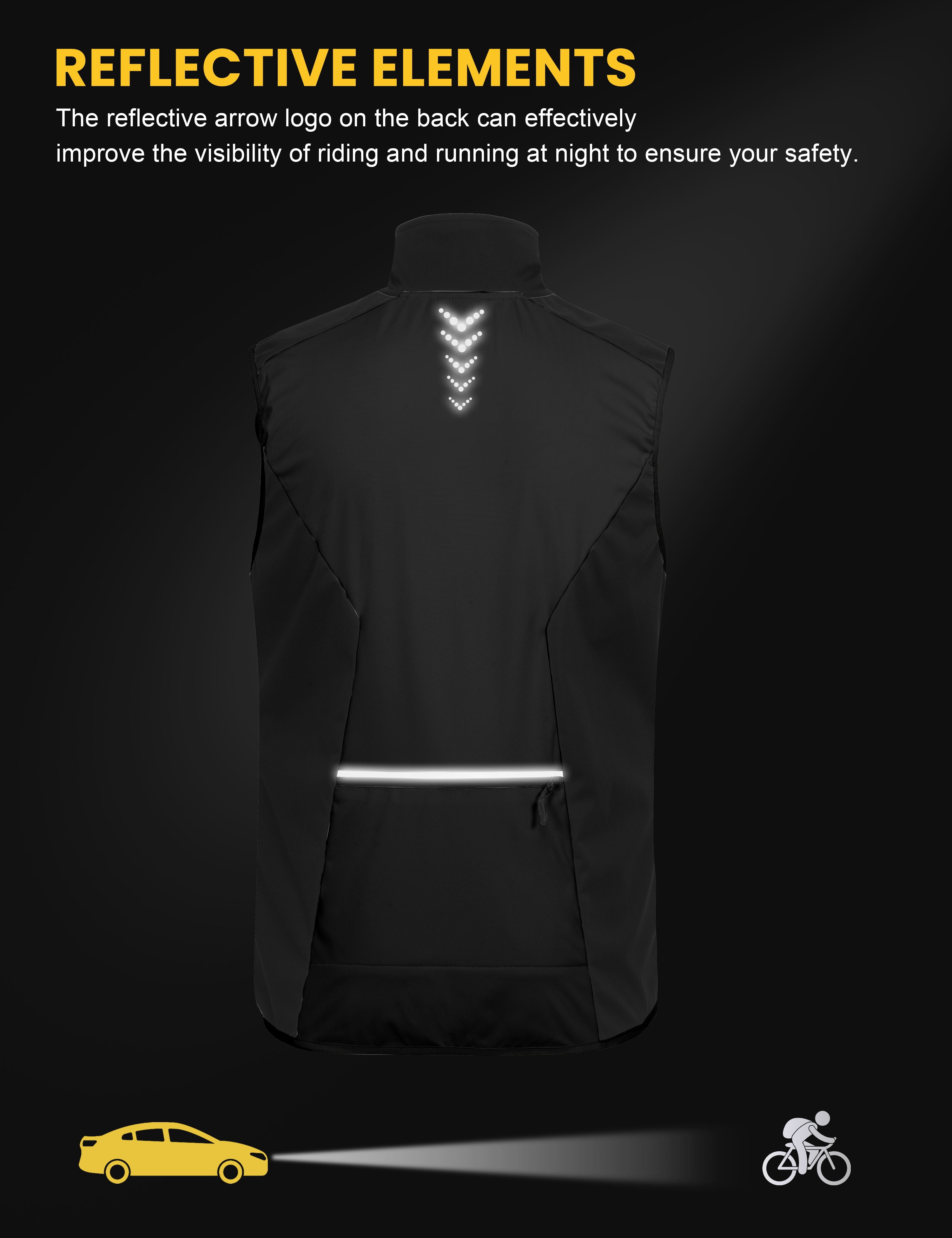 Little Donkey Andy Men's Water-resistant Outerwear Vests, Stretch Windproof Vest for Cycling, Running, Golf (Black S)