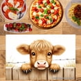 thumbnail image 2 of Joocar Cute Cow Peeking Over Fence Linen Table Mats Set Of 4 For Home Kitchen Table Decor 12x18 inch, 2 of 5