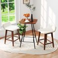 thumbnail image 4 of Gymax 24'' Upholstered Barstools w/ Low Back Footrest & Wood Legs for Kitchen Island, 4 of 9