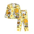 thumbnail image 1 of Balery Garden Honeybee Gnomes Conjunto de Pijama con Estampado para Mujer, Conjunto de Dos Piezas con Manga Larga, Ropa de Dormir Suave con Bolsillos, Pijamas Cómodos-Medium, 1 of 7