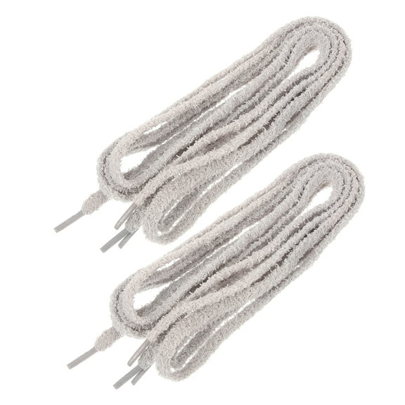 Cute Fuzzy Plush Shoelaces for Sneakers Canvas Shoes and Casual Shoes Grey 160cm Warm and