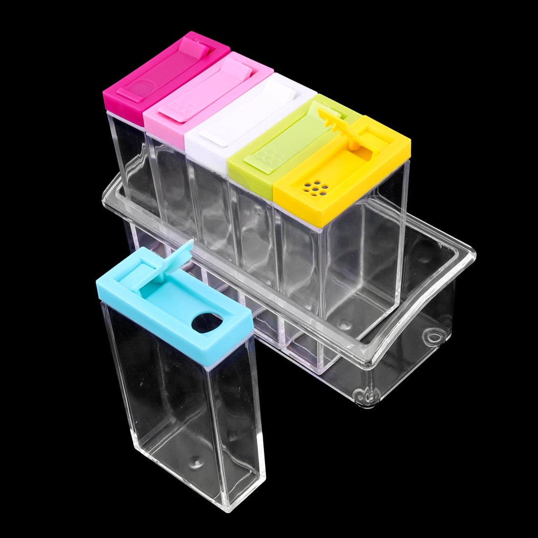 Plastic Condiment Salt Spice Storage Container Seasoning Box Set