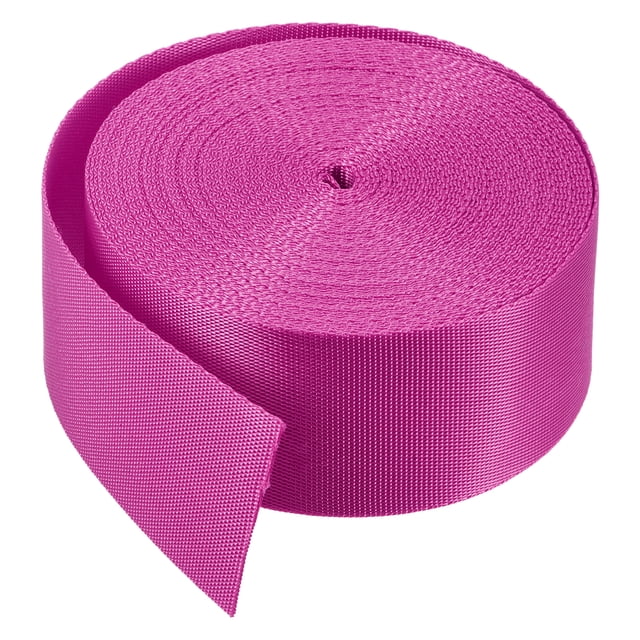 Unique Bargains Sangle Plate en Nylon 1.5 Pouces 10 Yards Rose Rouge pour Sac à Dos, Bagage-Rack