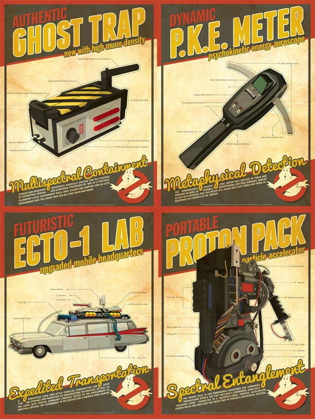 Ghostbusters Technical Poster Set Of 4 - Walmart.com