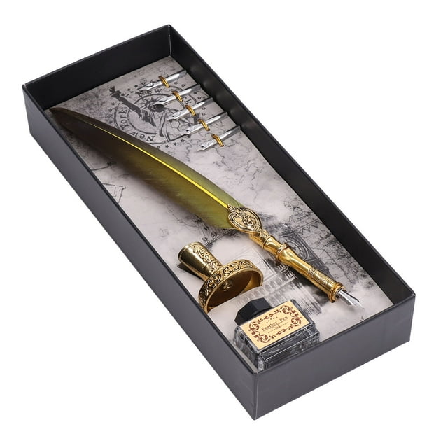 Feather Pen Pen Holder Gifts Gift Box Signature Pen Feather Pen Set Pen Gift Box Dipping Pen European Style Retro Quill Vintage Elegance Exquisite Feather