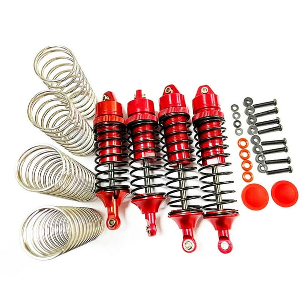 Ounissouiy 4 Uds 1/10 amortiguador trasero RC pieza de actualización aleación de aluminio roscado Rc amortiguador trasero para ARRMA SENTON 3S Kits de construcción modelo Rojo