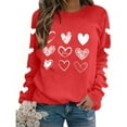 thumbnail image 4 of BLTIBY Valentine Shirts for Women Love Heart Printed Sweater Crewneck Long Sleeve Pullover Blouse Casual Fashion Valentines the Day Top Red 2 L, 4 of 8