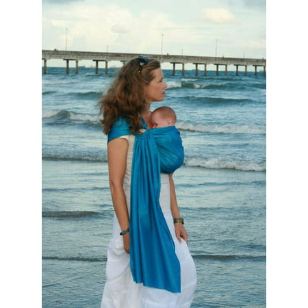 Beachfront Baby Sling - Original Water & Warm Weather Adjustable Ring Sling Carrier | Made in USA | Safety Tested Fabric & Aluminum Rings | Lightweight, Quick Dry & Breathable (One Size, Carib