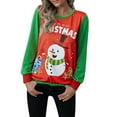 thumbnail image 1 of DYMADE Chandail de Noël Laid à Col Rond à Manches Longues pour Femmes, Blouse de Noël, 1 of 7