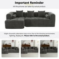 thumbnail image 6 of 101" Sectional Cloud Couch for Living Room, Boneless L Shaped Sofa with 26.4" Deep Seat, Side Pockets and Curved Armrests, No Assembly Required, Grey, 6 of 10