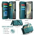 thumbnail image 2 of Estuche tipo Billetera Compatible con Samsung Galaxy S24 Plus Estuche para Teléfono con Bolsillo con Cremallera y Correa Magnética para el Hombro con Cierre a Presión de Cuero PU, 2 of 9