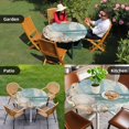 thumbnail image 4 of Coastal Nautical Round Tablecloth for 45-54 Inch Tables, Fitted Table Cover with Elastic Edge, Summer Beach Wave Starfish Shell Waterproof Outdoor Table Cloth Protector for Patio Garden Dinner Picnic, 4 of 9