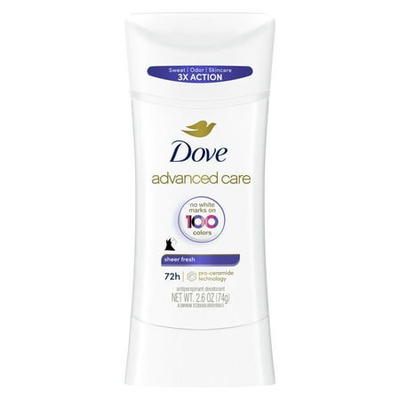 Dove Advanced Care Antiperspirant Deodorant Stick for Women Sheer Fresh, 2.6 oz