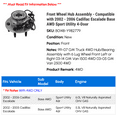 thumbnail image 2 of Front Wheel Hub Assembly - Compatible with 2002 - 2006 Cadillac Escalade Base AWD Sport Utility 4-Door 2003 2004 2005, 2 of 2