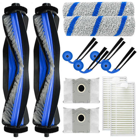 For ECOVACS X9/X9 Pro Vacuum Cleaner, Replacement Parts 2 roller brush, 2 mop roller,4 side brushes,2 high-efficiency filters,2 dust bags.Robot Vacuum Cleaner Accessories