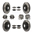 thumbnail image 1 of Transit Auto Front Rear Wheel Hub Bearings Assembly Coated Disc Brake Rotors and Ceramic Pads Kit (10Pc) for Car Ford Connect - Left Right Side (Driver Passenger) KBB-117564, 1 of 10