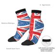 thumbnail image 5 of Women Men Athletic Socks Union Jack Flag Cushioned Quarter Ankle Socks, 5 of 7