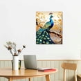 thumbnail image 3 of COMIO Peacock Wall Art Peacock Golden Tree Pictures Wall Decor Colorful Bird Peacock Canvas Painting Modern Decoration Artwork for Bathroom Living Room Bedroom Office Framed Ready to Hang, 3 of 5