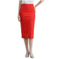 thumbnail image 3 of Bovxnpu Women Skirt Women's Office Work Pencil Skirt Stretch High Waist Below Knee Bodycon for Business Casual Beach Vacation Summer Outfits, 3 of 5