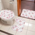 thumbnail image 5 of Summer Marine Life Bathroom Rugs Set Ocean Red Coral Shell Coastal Sea Conch Non Slip Absorbent Soft Bath Mats 3 Piece Set with Bathroom Rug, U-Shaped Floor Mat, Toilet Seat Cover Small Size, 5 of 9