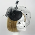 thumbnail image 5 of IDALL Fascinators Hats Tea Party Hats Women's Fascinators Hat Fashion Feathe Hat Cocktail Party Hat Hair Clip Headband Party Hats Fascinator Headband Black One Size, 5 of 7