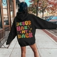 thumbnail image 6 of Jesus Has My Back Hoodie Christian Sweatshirts for Teen Girls Long Sleeve Jesus Hoodies Religious Sayings Pullover Hoodies Oversized Bible Verse Shirt Black M, 6 of 7