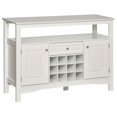 thumbnail image 1 of Modern White Kitchen Buffet Bar Cabinet with Wine Rack & Drawer – 46" Dining Server for Living Room Storage, 1 of 7