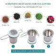 thumbnail image 5 of Stainless Steel Tea Infuser, Tea Strainer with Folding Handle, Extra Fine Mesh Filter, Brewing Basket (Light Blue), 5 of 5