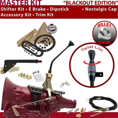 American Shifter C6 Shifter Kit Black 10 in. E Brake Cable Clevis Trim Kit Dipstick for EED71