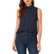 thumbnail image 5 of CAMISA SIN MANGAS DE CUELLO PUNTA PARA MUJER CHIC DE UN SOLO BOTÓN M AZUL OSCURO, 5 of 7