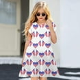thumbnail image 2 of Wxirdiow Girls' Dresses Girls Dress 4th of July Cute Independence Day American Flag Short Sleeve Summer Holiday Pink Size,7-8 Years, 2 of 5