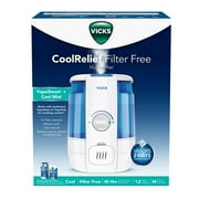 Vicks 1.2 gal 400 sq ft Cool Relief Filter Free Ultrasonic Humidifier, VUL600