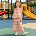 thumbnail image 3 of Fancifize 2 Piece Matching Sets for Girls Ruffle Hem Tank Tops High Waist Wide Leg Pants Kids Summer Casual Outfits, 3 of 6