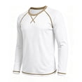 thumbnail image 5 of Daiosportswear Men's Cotton Shirts Long Sleeve Casual T-Shirts Soft Crew Neck Shirts White-A XL, 5 of 6
